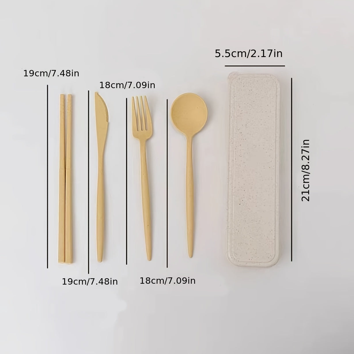 [Portable Travel Use] 4pcs Portable Wheat Straw Tableware Set, Easy to Clean And Store, Resistant to Falling, Suitable for Students, White Collar, Blue Collar, Outdoor Dinner Travel Use
