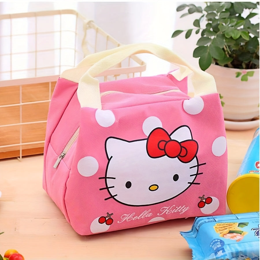 A Lightweight And Easy Outdoor Picnic Lunch Bag Featuring Sanrio Characters, Including a Thermal Hello Kitty Lunchbox. (Non-Food Contact)